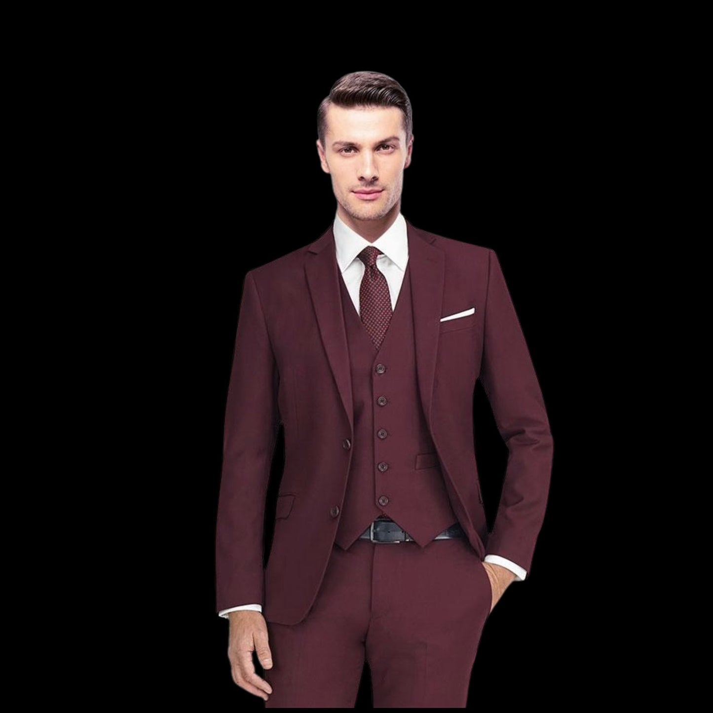 Two Piece Burgandy Suit