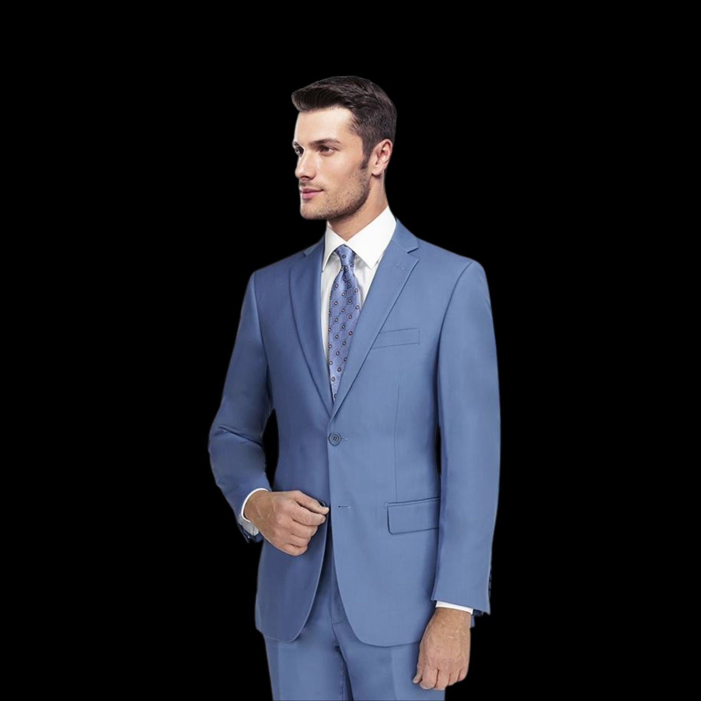 Two Piece Light Blue Suit