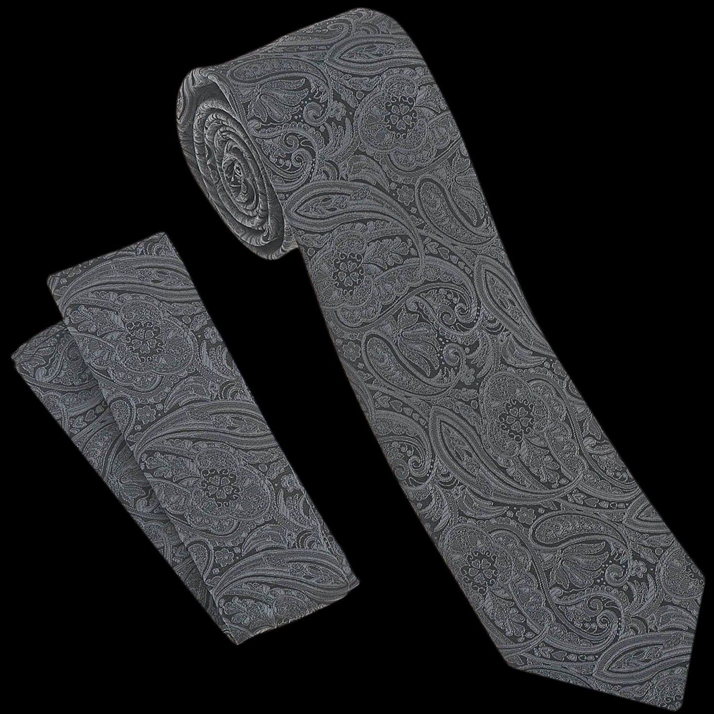 Charcoal Grey Paisley Tie