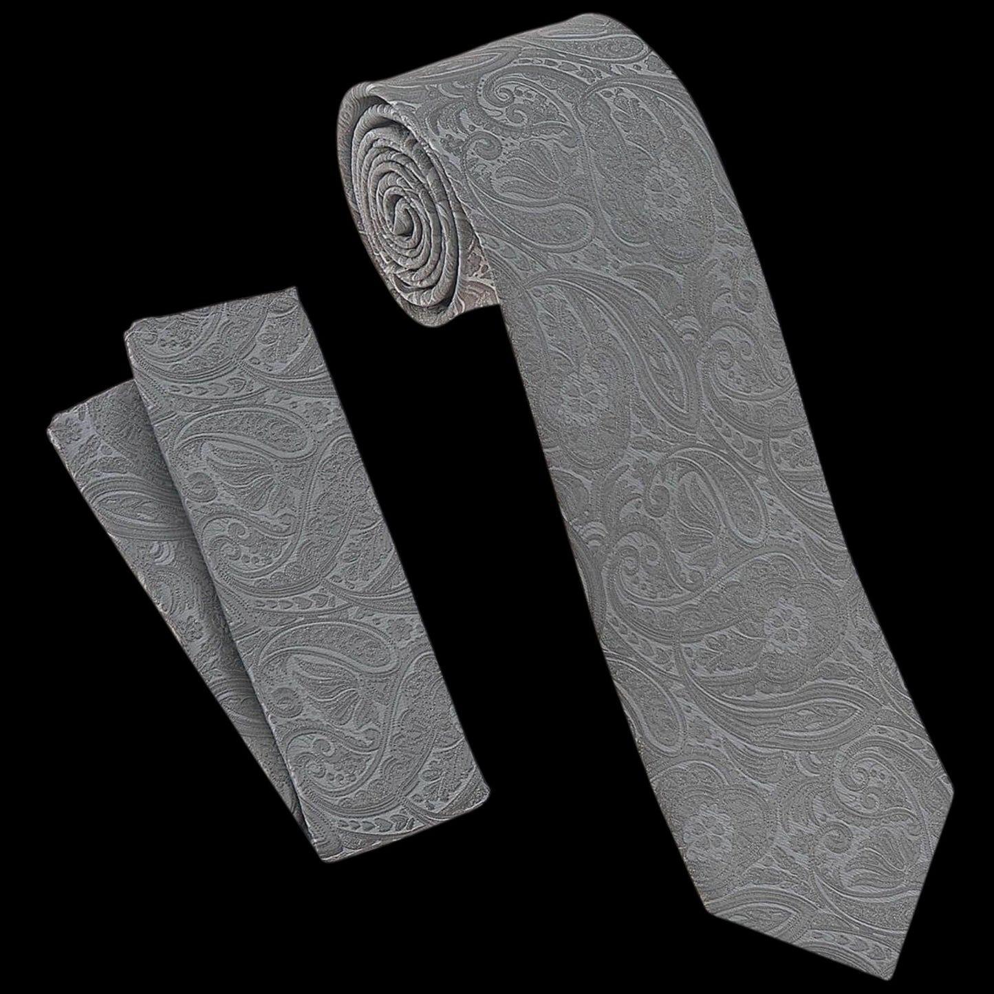 Silver Grey Paisley Tie