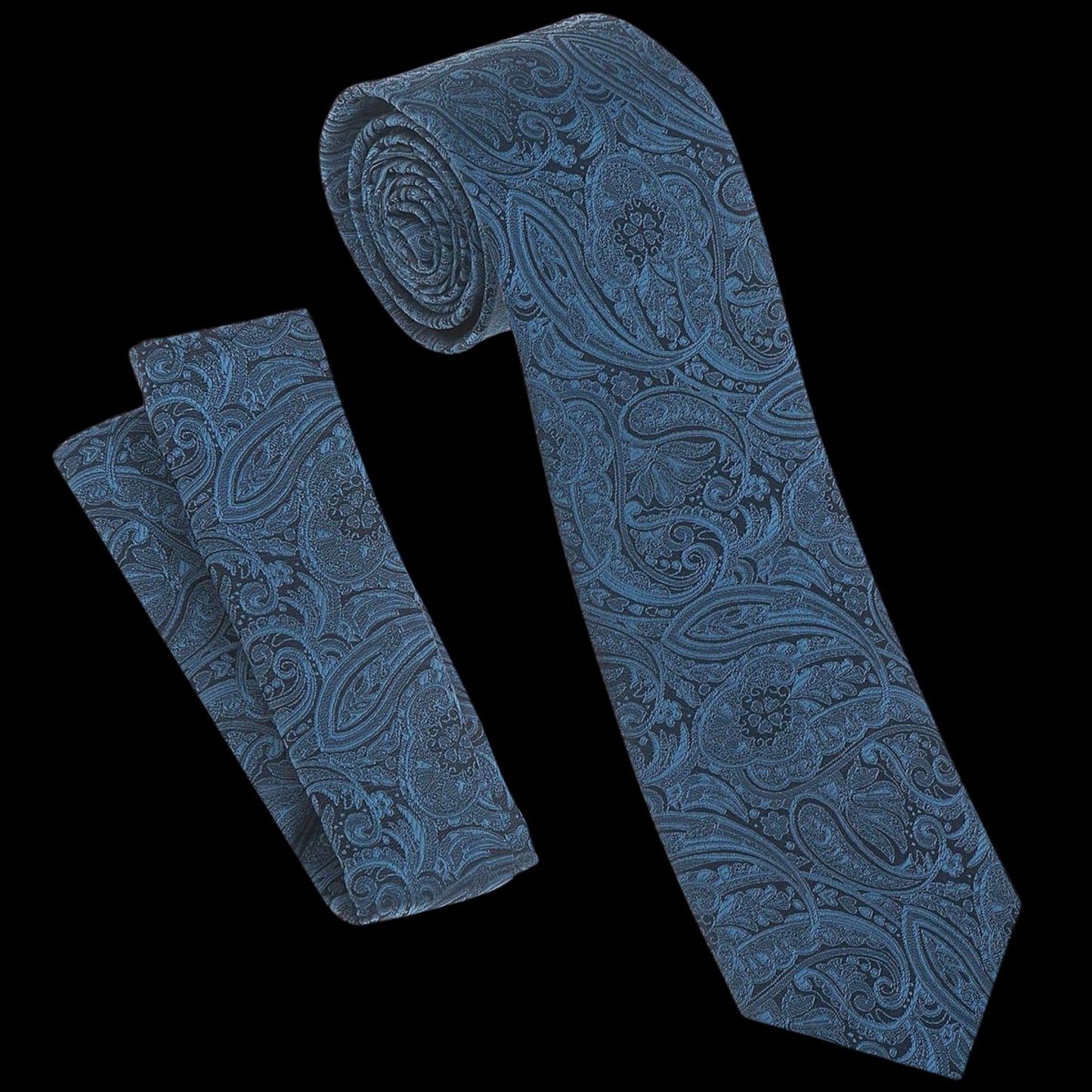 Steel Blue Paisley Tie