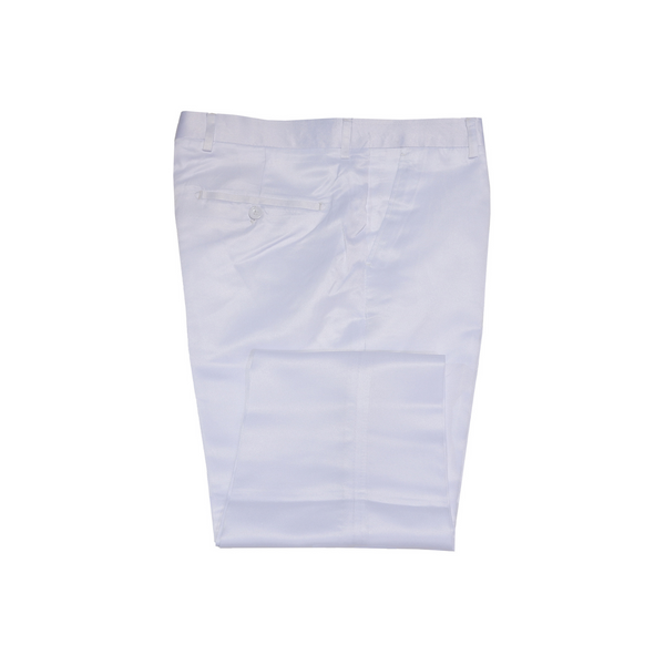 Satin Dress Pants - White Folded