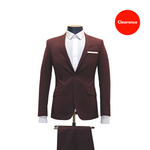 2pc Burgundy Fine Textured Suit - Slim Fit - Front View