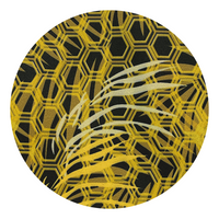 Yellow & Black Notch Lapel Honeycomb Pattern Blazer - Swatch