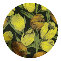 Black & Yellow Peak Lapel Tulip Pattern Blazer - swatch