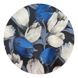 Blue & Silver Peak Lapel Tulip Pattern Blazer - swatch