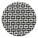 Black & White Notch Lapel Geometric Pattern Blazer - swatch