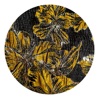 Gold & Black Shawl lapel Floral Pattern Blazer - Swatch