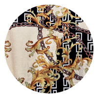 Tan Notch Lapel Chain Pattern Velvet Blazer - swatch