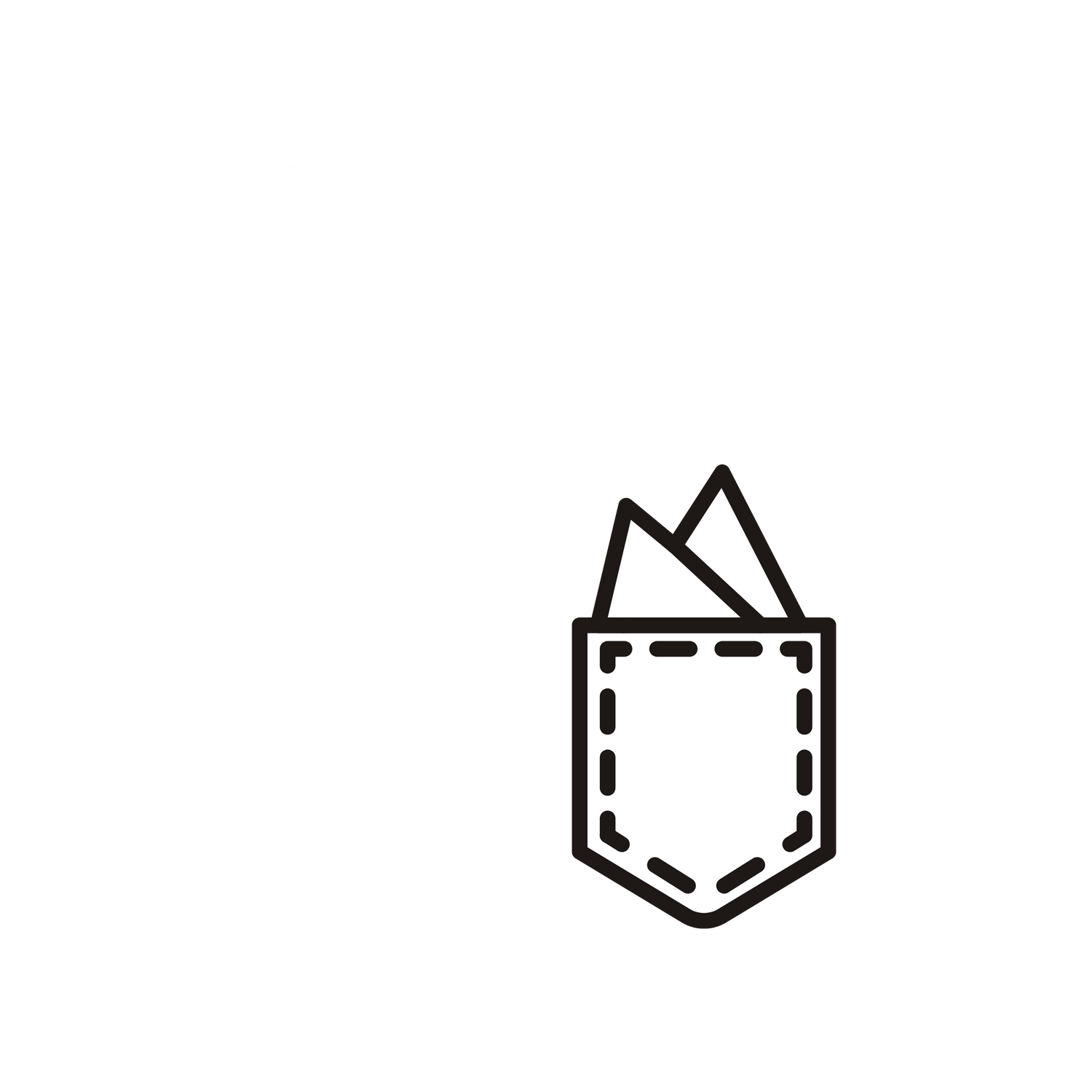 Simple graphic of a tie bowtie and pocket square 