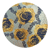 Light Blue & Gold Shawl Lapel Floral Blazer - Swatch