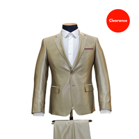 2pc Gold Metallic Suit - Slim Fit - Front View
