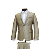 2pc Gold Metallic Suit - Slim Fit - Side View