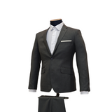 2pc Charcoal Grey Suit - Slim Fit - Side View