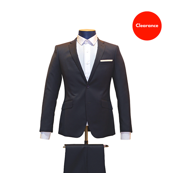 2pc Dark Navy Blue Suit - Slim Fit - Front View