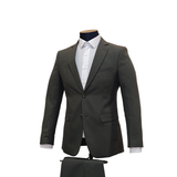 2pc Charcoal Grey Poly Suit - Slim Fit - Side View