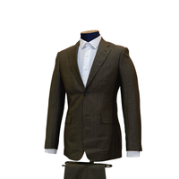 2pc Brown Pinstripe Pattern Suit - Slim Fit - Side View