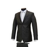 2pc Grey Pinstripe Pattern Suit - Slim Fit - Side View