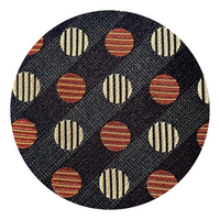 Navy & Brown/Champagne Polka Dot Pattern Silk Tie - Swatch