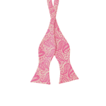 Pink Paisley Pattern Self-Tie Bow Tie - Front View
