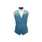 Teal Paisley Pattern Vest - Front View
