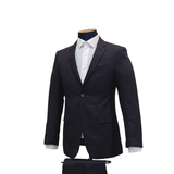 2pc Dark Navy & Champagne Textured Suit - Slim Fit