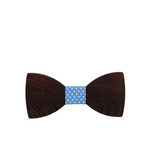 Dark Brown Wooden Bow Tie - Front View