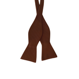 Brown Solid Self Tie Bow Tie - Front View