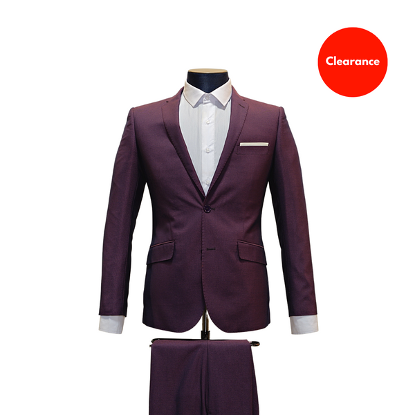 2pc Purple Micro Dot Suit - Slim Fit - Front View 