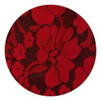 Red Shawl Lapel Floral Lace Blazer - Swatch