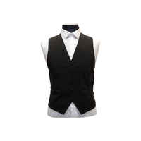 Black Solid Tuxedo Vest - Front View