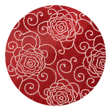 Red & White Rose Pattern Silk Tie - Swatch