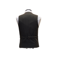 Charcoal & White Pinstripe Pattern Vest - Back View