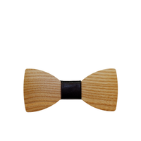 Natural Wooden Bow Tie - Front View