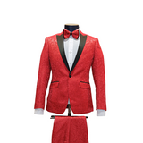 2pc Red Floral Tuxedo - Front View