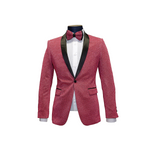 Pink Shawl Lapel Sparkle Blazer - Front View