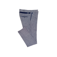 Textured Skinny Dress Pants - Navy Blue - Open