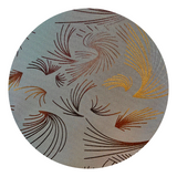 Grey & Copper Foil Feather Pattern Dress Shirt - Swatch