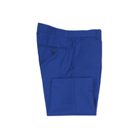 Solid Skinny Dress Pants - Blue Folded