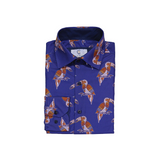 Purple Toucan Pattern Dress Shirt - Front View