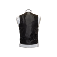 Black Solid Suit Vest - Back View
