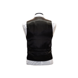 Black Solid Tuxedo Vest - Back View