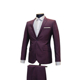 2pc Purple Micro Dot Suit - Slim Fit - Side View