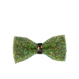 Lime Green Rhinestone Crystal Bow Tie - Front View