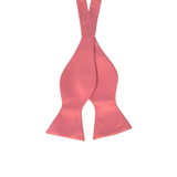 Pink Solid Self Tie Bow Tie - Front View