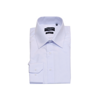 White Solid Dress Shirt - Slim Fit - Front View