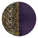 Purple & Gold Cotton Metal Ornament Bow Tie - Swatch