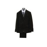 4pc Black Solid Boy's Suit - Front View
