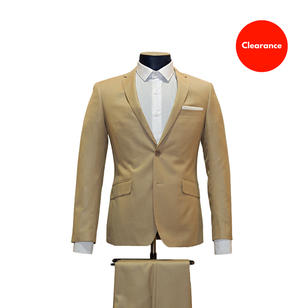 2pc Golden Sand Suit - Slim Fit - Front View