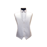 White Solid Satin Vest - Front View